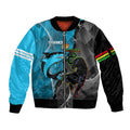 Custom NRL Panthers And Sharks Rugby 2024 Sleeve Zip Bomber Jacket Go Champions Dynamic Version