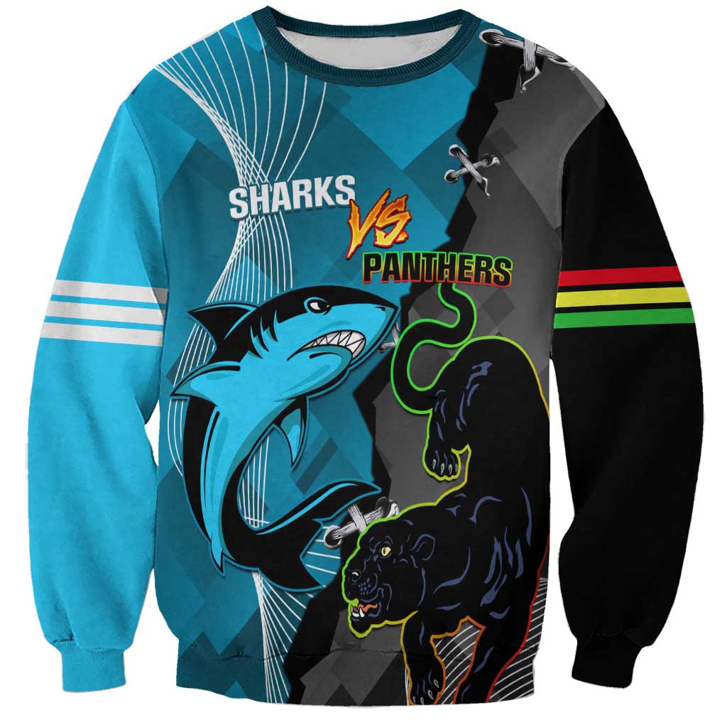 Custom NRL Panthers And Sharks Rugby 2024 Sweatshirt Go Champions Dynamic Version