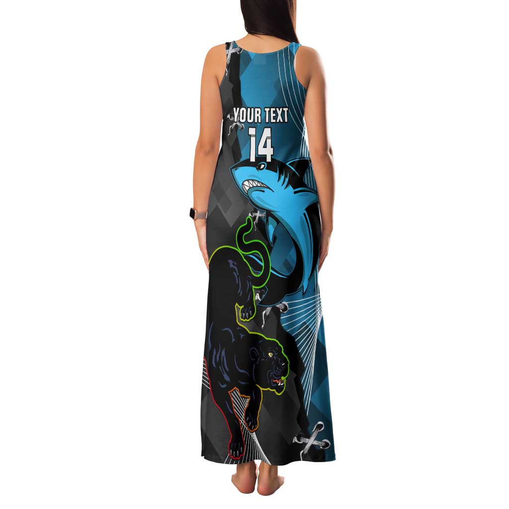 Custom NRL Panthers And Sharks Rugby 2024 Tank Maxi Dress Go Champions Dynamic Version