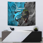 Custom NRL Panthers And Sharks Rugby 2024 Tapestry Go Champions Dynamic Version