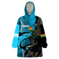Custom NRL Panthers And Sharks Rugby 2024 Wearable Blanket Hoodie Go Champions Dynamic Version