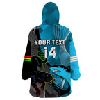 Custom NRL Panthers And Sharks Rugby 2024 Wearable Blanket Hoodie Go Champions Dynamic Version