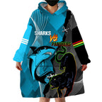 Custom NRL Panthers And Sharks Rugby 2024 Wearable Blanket Hoodie Go Champions Dynamic Version