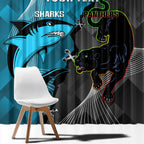 Custom NRL Panthers And Sharks Rugby 2024 Window Curtain Go Champions Dynamic Version