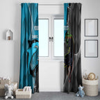 Custom NRL Panthers And Sharks Rugby 2024 Window Curtain Go Champions Dynamic Version