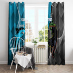 Custom NRL Panthers And Sharks Rugby 2024 Window Curtain Go Champions Dynamic Version