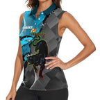 Custom NRL Panthers And Sharks Rugby 2024 Women Sleeveless Polo Shirt Go Champions Dynamic Version