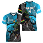 Custom NRL Panthers And Sharks Rugby 2024 Women V-Neck T-Shirt Go Champions Dynamic Version