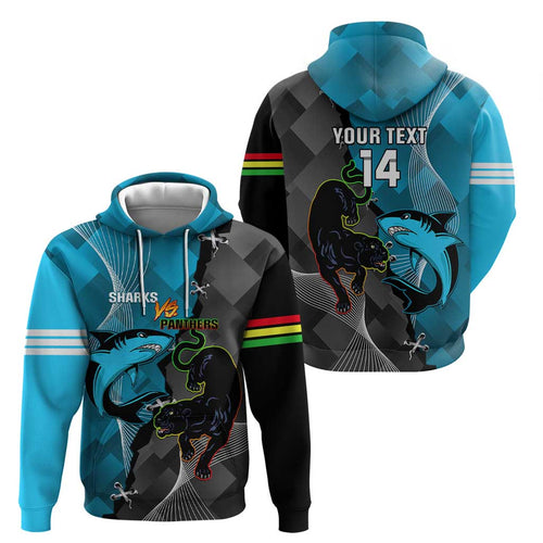 Custom NRL Panthers And Sharks Rugby 2024 Zip Hoodie Go Champions Dynamic Version