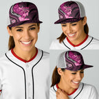 Think Pink Breast Cancer Awareness Australia Baseball Net Cap Butterfly Aboriginal Mix Polynesian Pattern - Aussie Hoodie