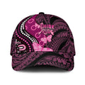 Think Pink Breast Cancer Awareness Australia Classic Cap Butterfly Aboriginal Mix Polynesian Pattern - Aussie Hoodie