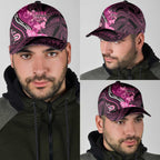 Think Pink Breast Cancer Awareness Australia Classic Cap Butterfly Aboriginal Mix Polynesian Pattern - Aussie Hoodie