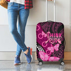 Think Pink Breast Cancer Awareness Luggage Cover Butterfly Aboriginal Mix Polynesian Pattern