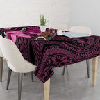 Think Pink Breast Cancer Awareness Tablecloth Butterfly Aboriginal Mix Polynesian Pattern