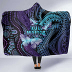 You Matter Suicide Prevention Awareness Hooded Blanket Butterfly Aboriginal Mix Polynesian Pattern