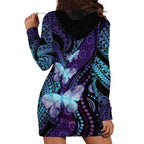 You Matter Suicide Prevention Awareness Hoodie Dress Butterfly Aboriginal Mix Polynesian Pattern