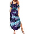 You Matter Suicide Prevention Awareness Summer Maxi Dress Butterfly Aboriginal Mix Polynesian Pattern