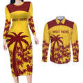 Custom West Indies Cricket Couples Matching Long Sleeve Bodycon Dress and Long Sleeve Button Shirt Windies Newest Version