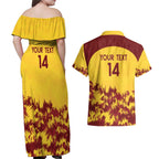 Custom West Indies Cricket Couples Matching Off Shoulder Maxi Dress and Hawaiian Shirt Windies Newest Version