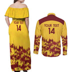 Custom West Indies Cricket Couples Matching Off Shoulder Maxi Dress and Long Sleeve Button Shirt Windies Newest Version
