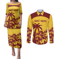 Custom West Indies Cricket Couples Matching Puletasi and Long Sleeve Button Shirt Windies Newest Version