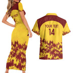 Custom West Indies Cricket Couples Matching Short Sleeve Bodycon Dress and Hawaiian Shirt Windies Newest Version