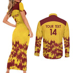 Custom West Indies Cricket Couples Matching Short Sleeve Bodycon Dress and Long Sleeve Button Shirt Windies Newest Version
