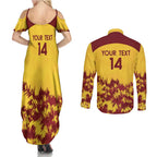 Custom West Indies Cricket Couples Matching Summer Maxi Dress and Long Sleeve Button Shirt Windies Newest Version