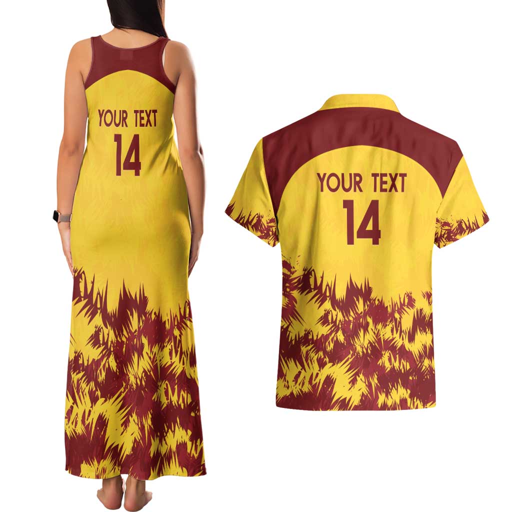 Custom West Indies Cricket Couples Matching Tank Maxi Dress and Hawaiian Shirt Windies Newest Version