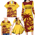 Custom West Indies Cricket Family Matching Long Sleeve Bodycon Dress and Hawaiian Shirt Windies Newest Version