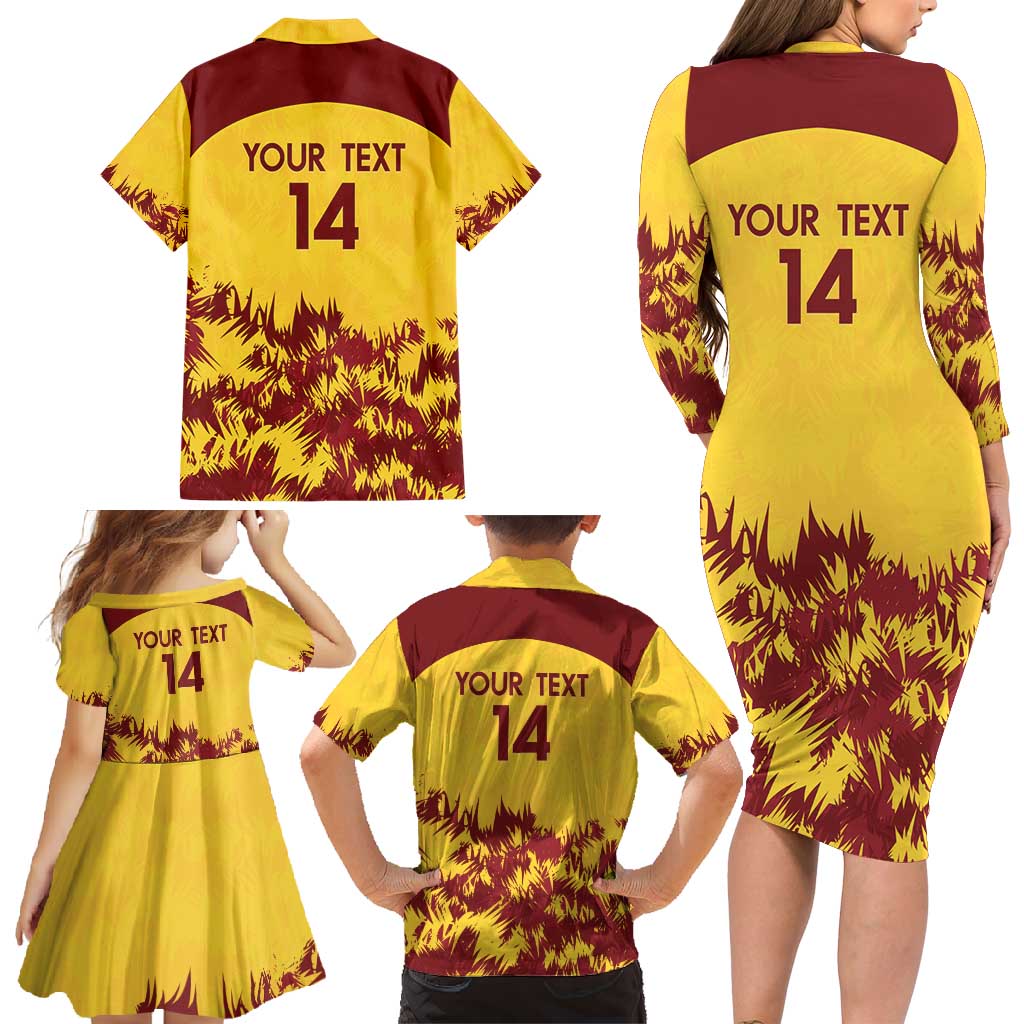Custom West Indies Cricket Family Matching Long Sleeve Bodycon Dress and Hawaiian Shirt Windies Newest Version