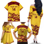 Custom West Indies Cricket Family Matching Off The Shoulder Long Sleeve Dress and Hawaiian Shirt Windies Newest Version