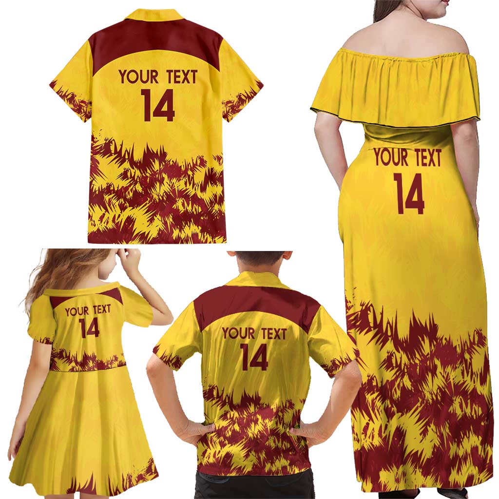 Custom West Indies Cricket Family Matching Off Shoulder Maxi Dress and Hawaiian Shirt Windies Newest Version