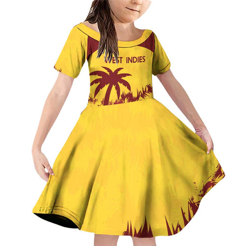 Custom West Indies Cricket Family Matching Off Shoulder Short Dress and Hawaiian Shirt Windies Newest Version