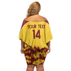 Custom West Indies Cricket Family Matching Off Shoulder Short Dress and Hawaiian Shirt Windies Newest Version LT14