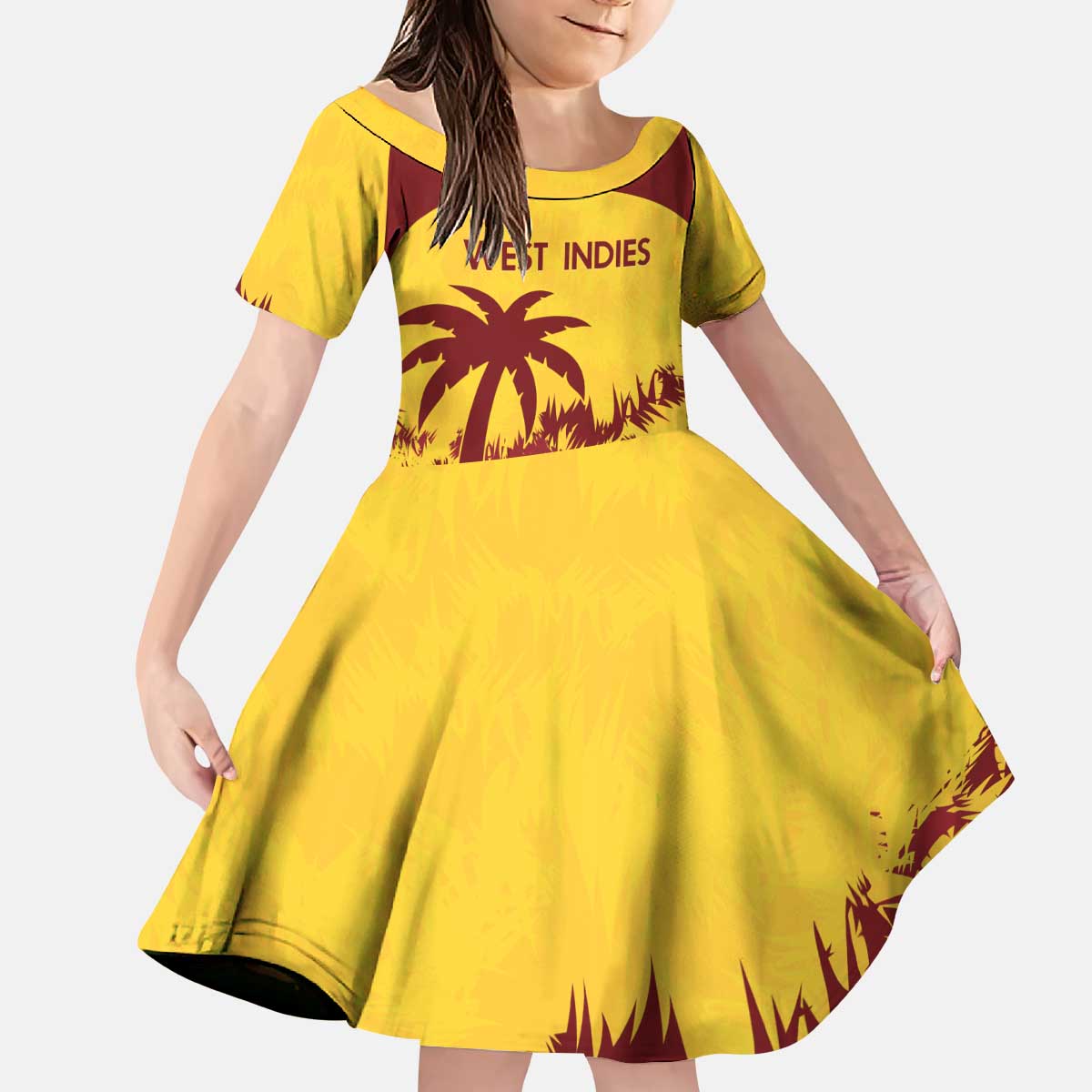 Custom West Indies Cricket Kid Short Sleeve Dress Windies Newest Version