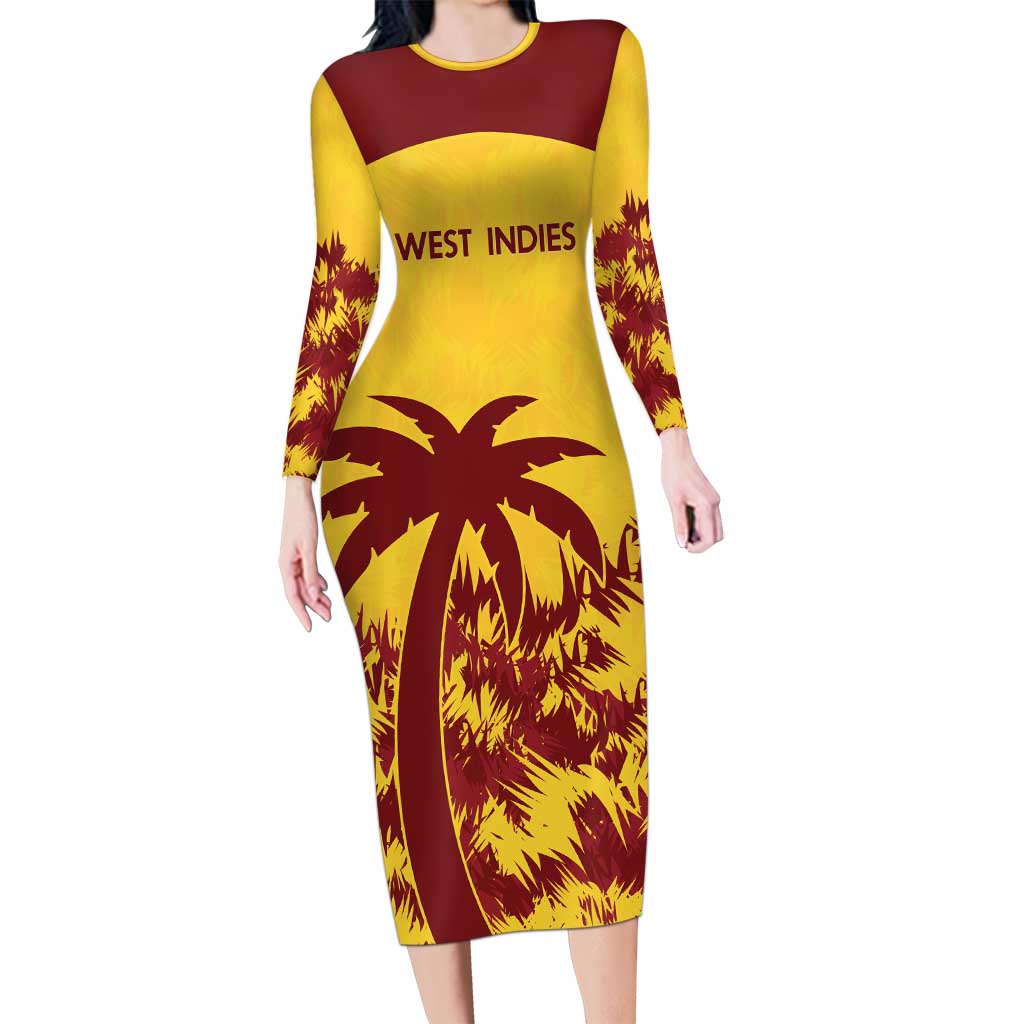 Custom West Indies Cricket Long Sleeve Bodycon Dress Windies Newest Version