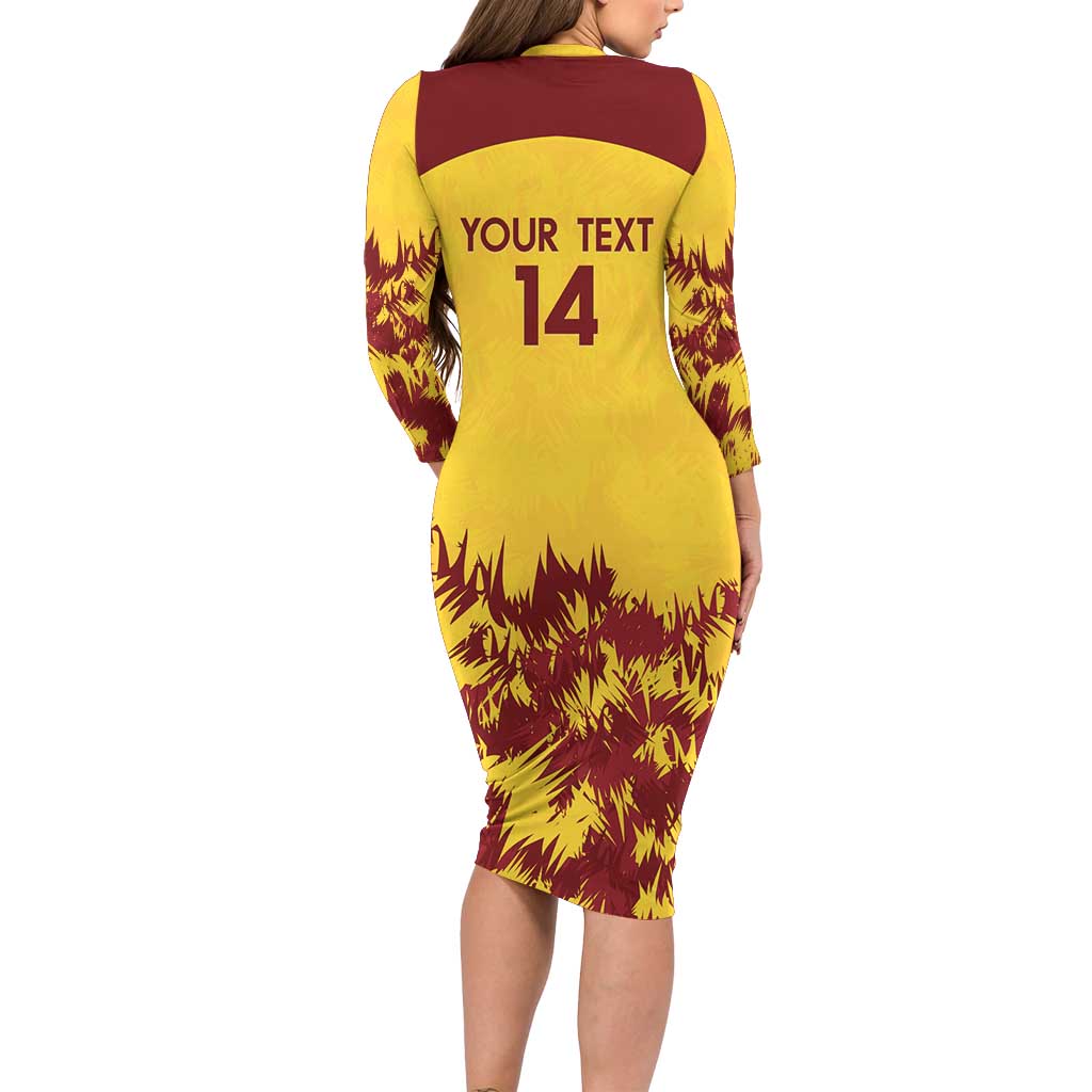 Custom West Indies Cricket Long Sleeve Bodycon Dress Windies Newest Version