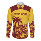Custom West Indies Cricket Long Sleeve Button Shirt Windies Newest Version