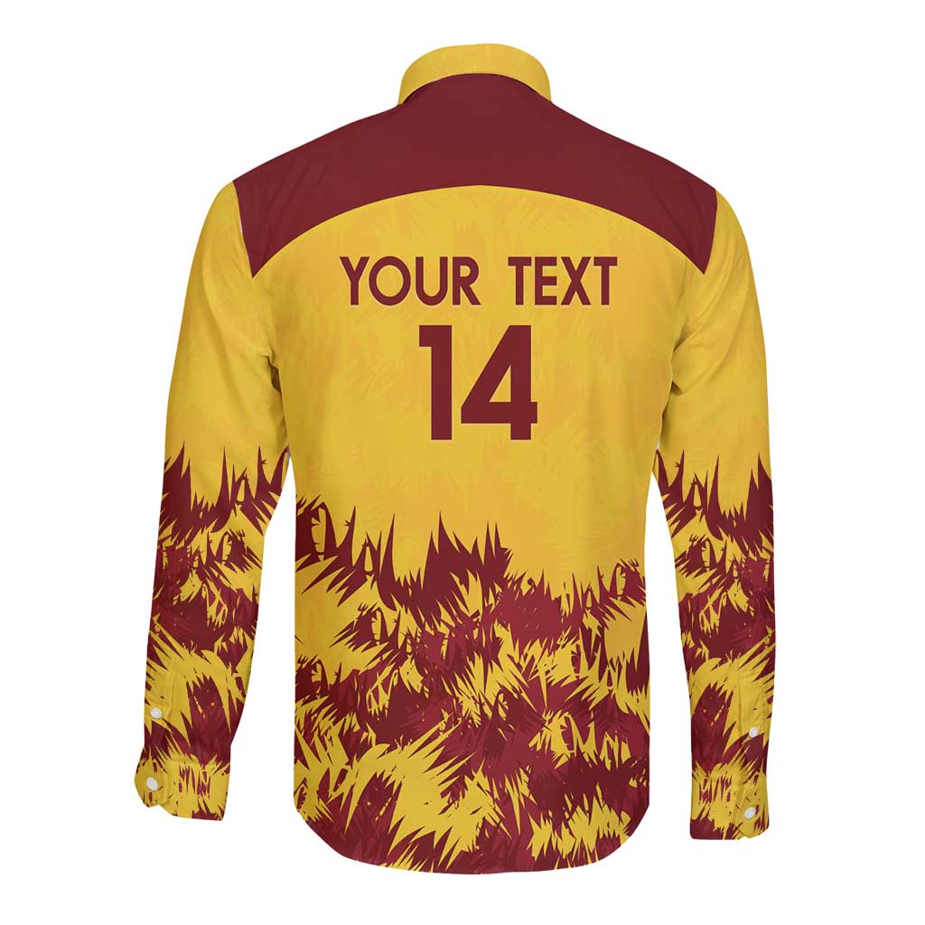 Custom West Indies Cricket Long Sleeve Button Shirt Windies Newest Version