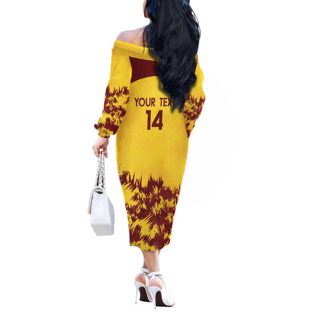 Custom West Indies Cricket Off The Shoulder Long Sleeve Dress Windies Newest Version