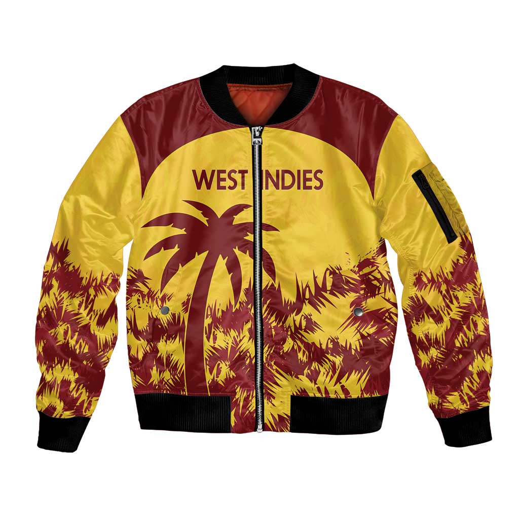 Custom West Indies Cricket Sleeve Zip Bomber Jacket Windies Newest Version