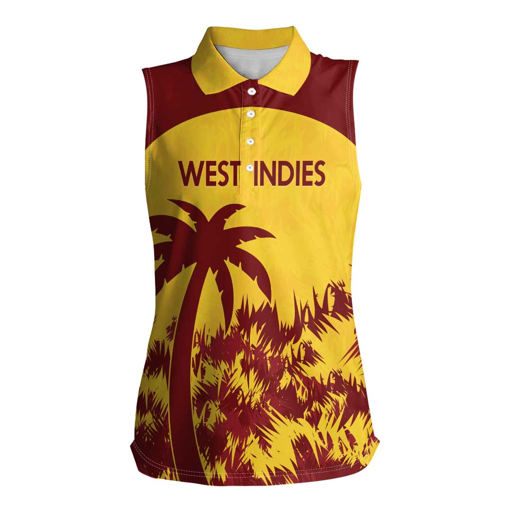 Custom West Indies Cricket Women Sleeveless Polo Shirt Windies Newest Version