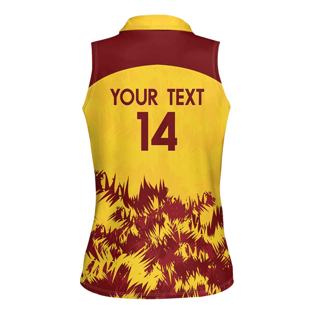 Custom West Indies Cricket Women Sleeveless Polo Shirt Windies Newest Version