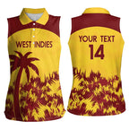 Custom West Indies Cricket Women Sleeveless Polo Shirt Windies Newest Version