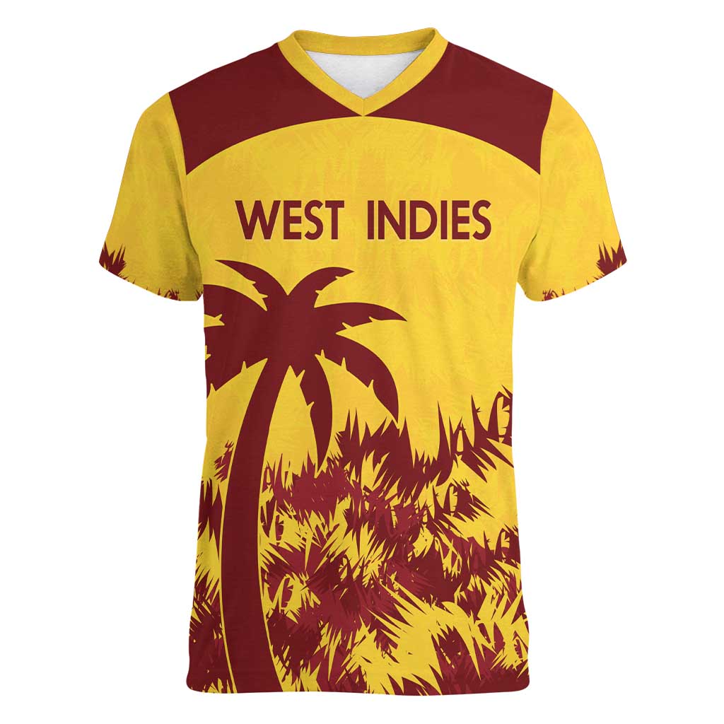 Custom West Indies Cricket Women V-Neck T-Shirt Windies Newest Version