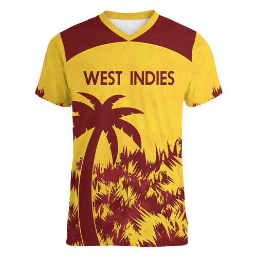 Custom West Indies Cricket Women V-Neck T-Shirt Windies Newest Version