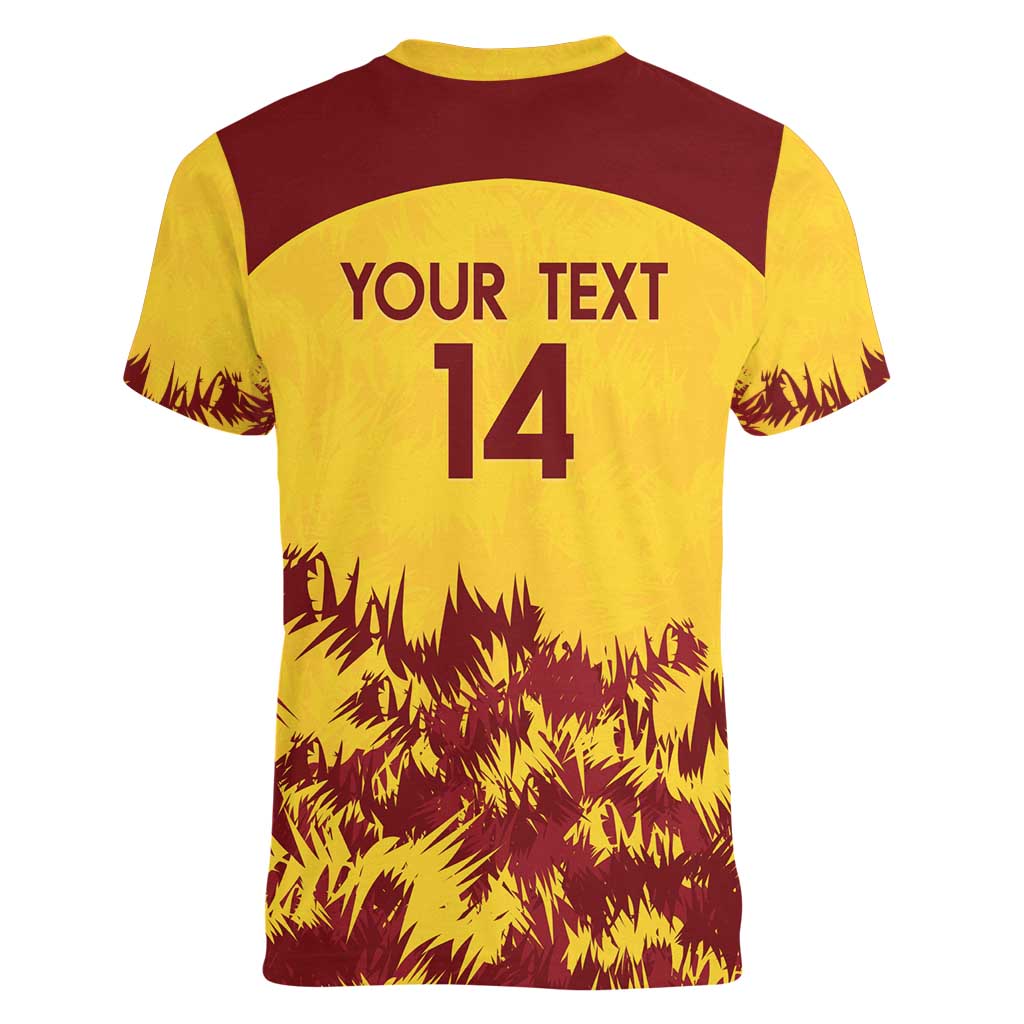 Custom West Indies Cricket Women V-Neck T-Shirt Windies Newest Version