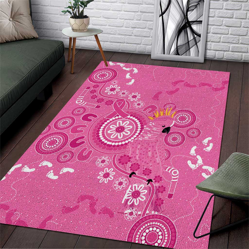 Pink Ribbon Australia Area Rug Breast Cancer Awareness Aboriginal Cacatua leadbeateri - Aussie Hoodie