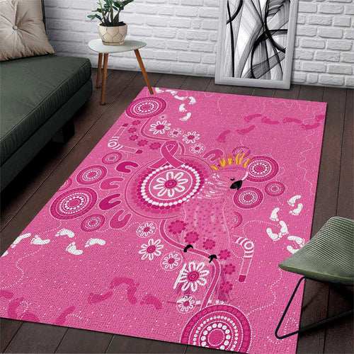 Pink Ribbon Australia Area Rug Breast Cancer Awareness Aboriginal Cacatua leadbeateri - Aussie Hoodie